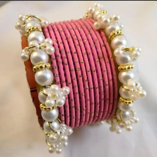 1 Pc Hyderabadi Design Silver Plated Crystal Kara Bangle