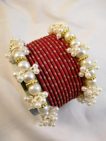1 Pc Hyderabadi Design Silver Plated Crystal Kara Bangle