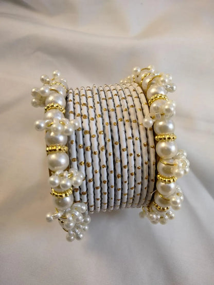1 Pc Hyderabadi Design Silver Plated Crystal Kara Bangle