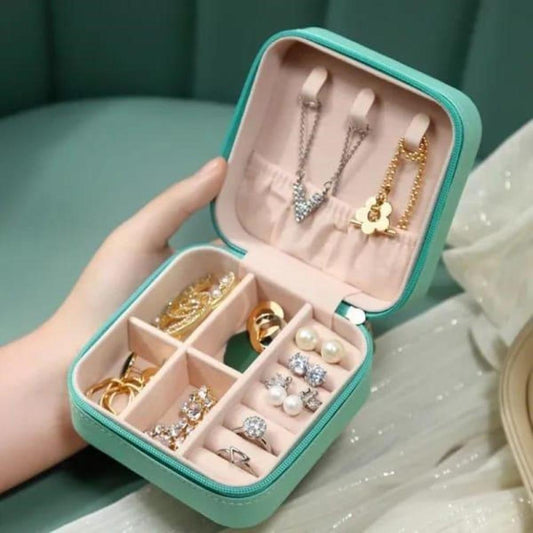 Portable Jewellery Box Pink Soft Storage Case